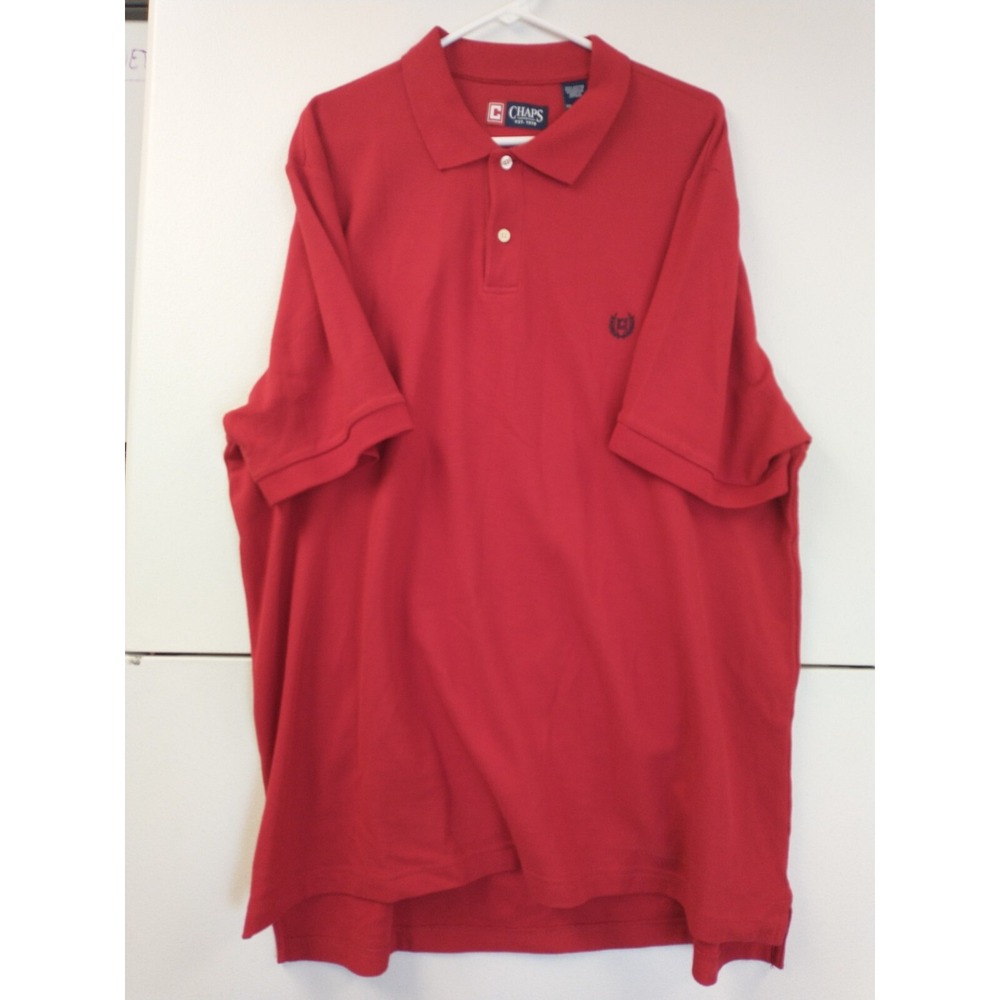 Chaps Red Polo Shirt Men size XXL short sleeve 100% Cotton
